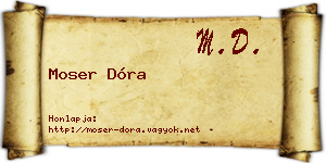 Moser Dóra névjegykártya